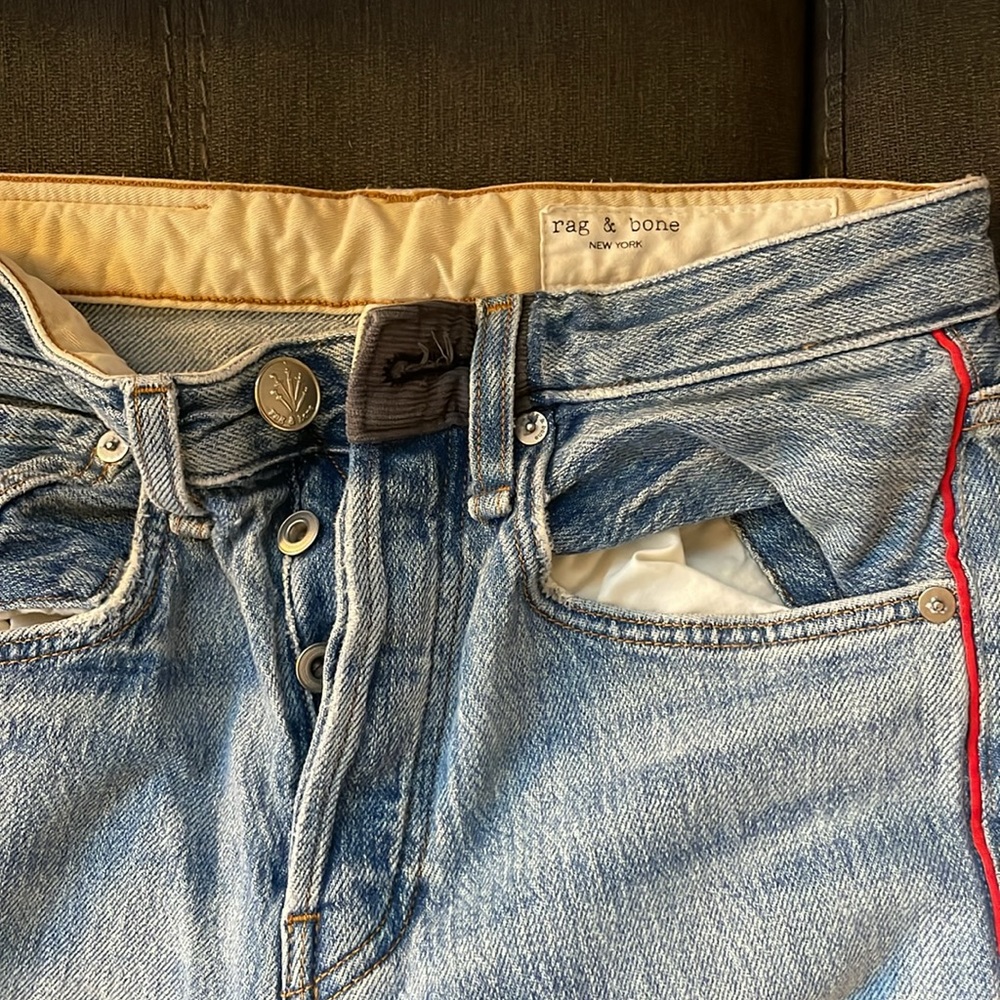 Rag & Bone Cropped Patch Work Jeans - image 5